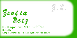 zsofia metz business card